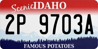 ID license plate 2P9703A