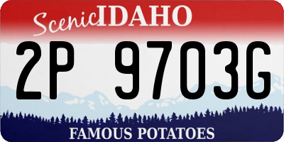 ID license plate 2P9703G