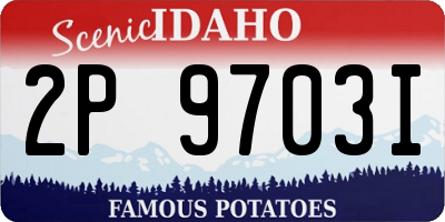 ID license plate 2P9703I