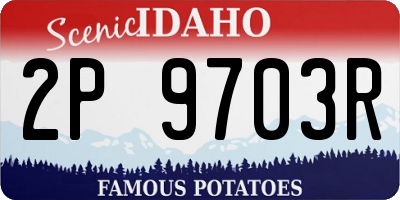 ID license plate 2P9703R