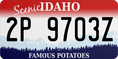 ID license plate 2P9703Z