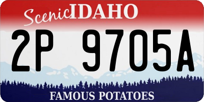 ID license plate 2P9705A