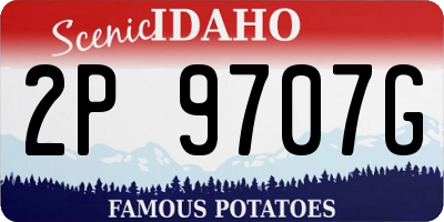 ID license plate 2P9707G