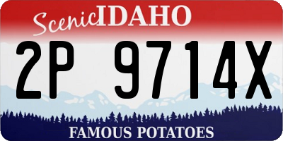 ID license plate 2P9714X