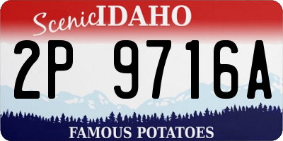 ID license plate 2P9716A