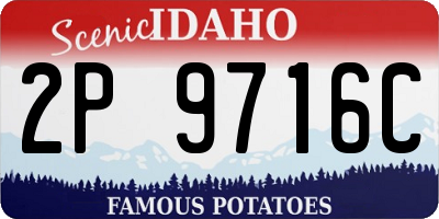 ID license plate 2P9716C