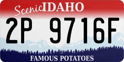 ID license plate 2P9716F