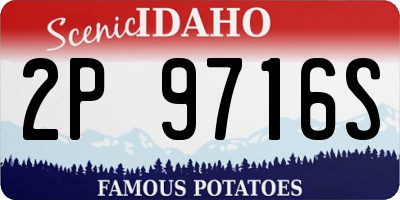 ID license plate 2P9716S