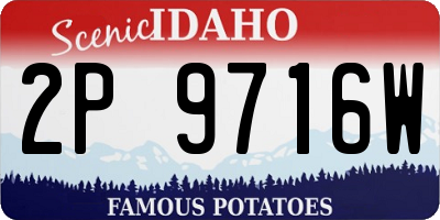 ID license plate 2P9716W