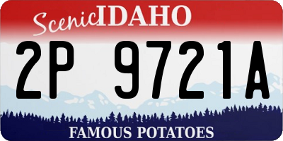ID license plate 2P9721A