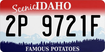 ID license plate 2P9721F