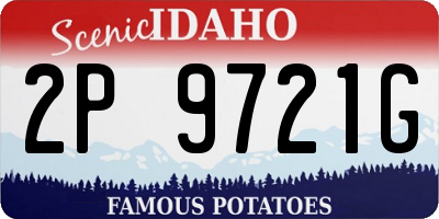 ID license plate 2P9721G