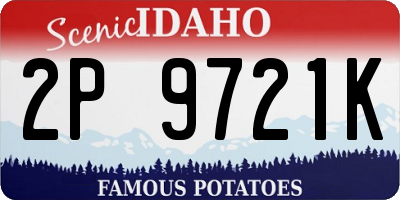 ID license plate 2P9721K