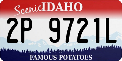 ID license plate 2P9721L