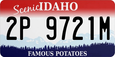 ID license plate 2P9721M