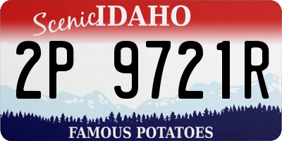 ID license plate 2P9721R