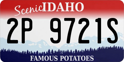 ID license plate 2P9721S