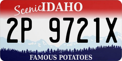 ID license plate 2P9721X