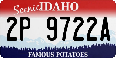 ID license plate 2P9722A