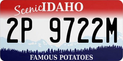 ID license plate 2P9722M