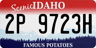 ID license plate 2P9723H