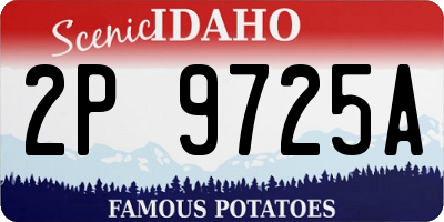 ID license plate 2P9725A