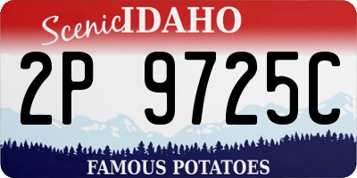 ID license plate 2P9725C