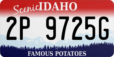 ID license plate 2P9725G