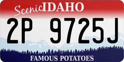 ID license plate 2P9725J