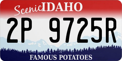 ID license plate 2P9725R