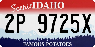 ID license plate 2P9725X