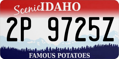 ID license plate 2P9725Z