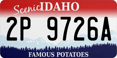 ID license plate 2P9726A