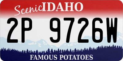 ID license plate 2P9726W