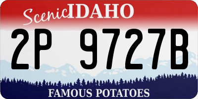 ID license plate 2P9727B
