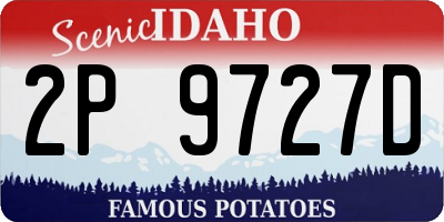 ID license plate 2P9727D