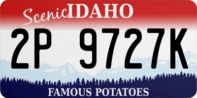 ID license plate 2P9727K