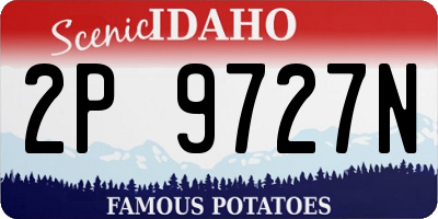 ID license plate 2P9727N