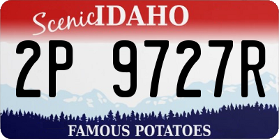 ID license plate 2P9727R
