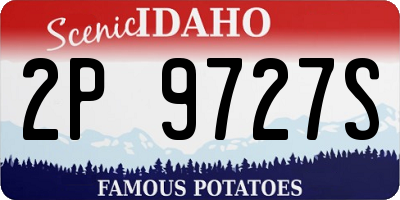ID license plate 2P9727S