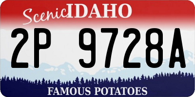 ID license plate 2P9728A