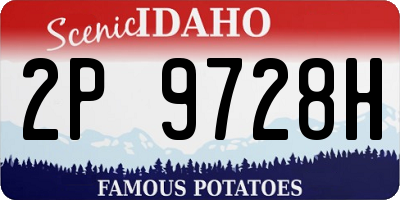 ID license plate 2P9728H