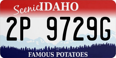 ID license plate 2P9729G