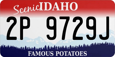 ID license plate 2P9729J
