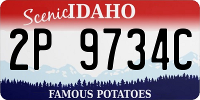 ID license plate 2P9734C