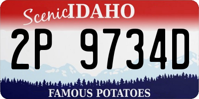 ID license plate 2P9734D