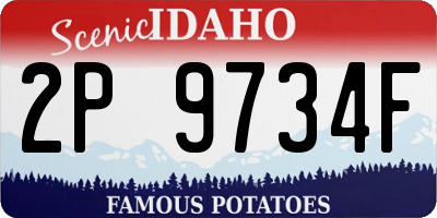 ID license plate 2P9734F