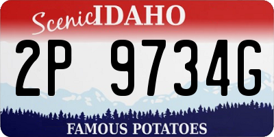 ID license plate 2P9734G