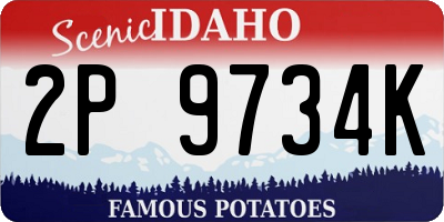ID license plate 2P9734K