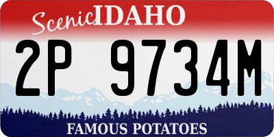 ID license plate 2P9734M